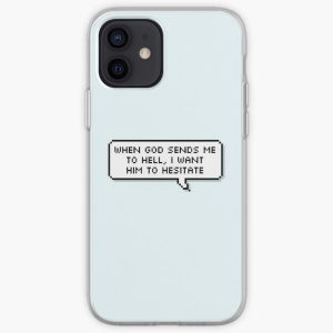Technoblade Quote: When God Sends Me to Hell, I Want Him to Hesitate iPhone Soft Case RB0206 product Offical Technoblade Merch