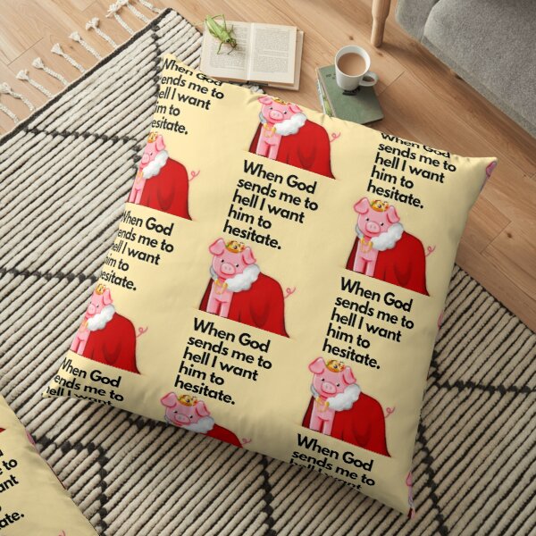 technoblade quote , when god sends me to hell I want him to hesitate Floor Pillow RB0206 product Offical Technoblade Merch