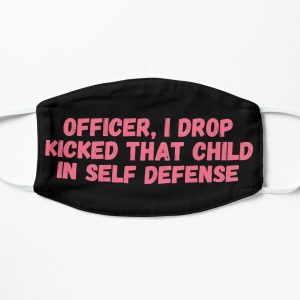 Officer I drop kicked that child In self defense, technoblade funny quote Flat Mask RB0206 product Offical Technoblade Merch