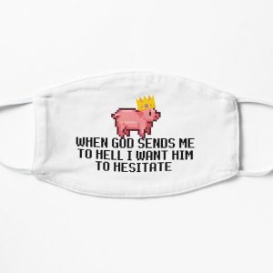 technoblade quote , when god sends me to hell I want him to hesitate Flat Mask RB0206 product Offical Technoblade Merch
