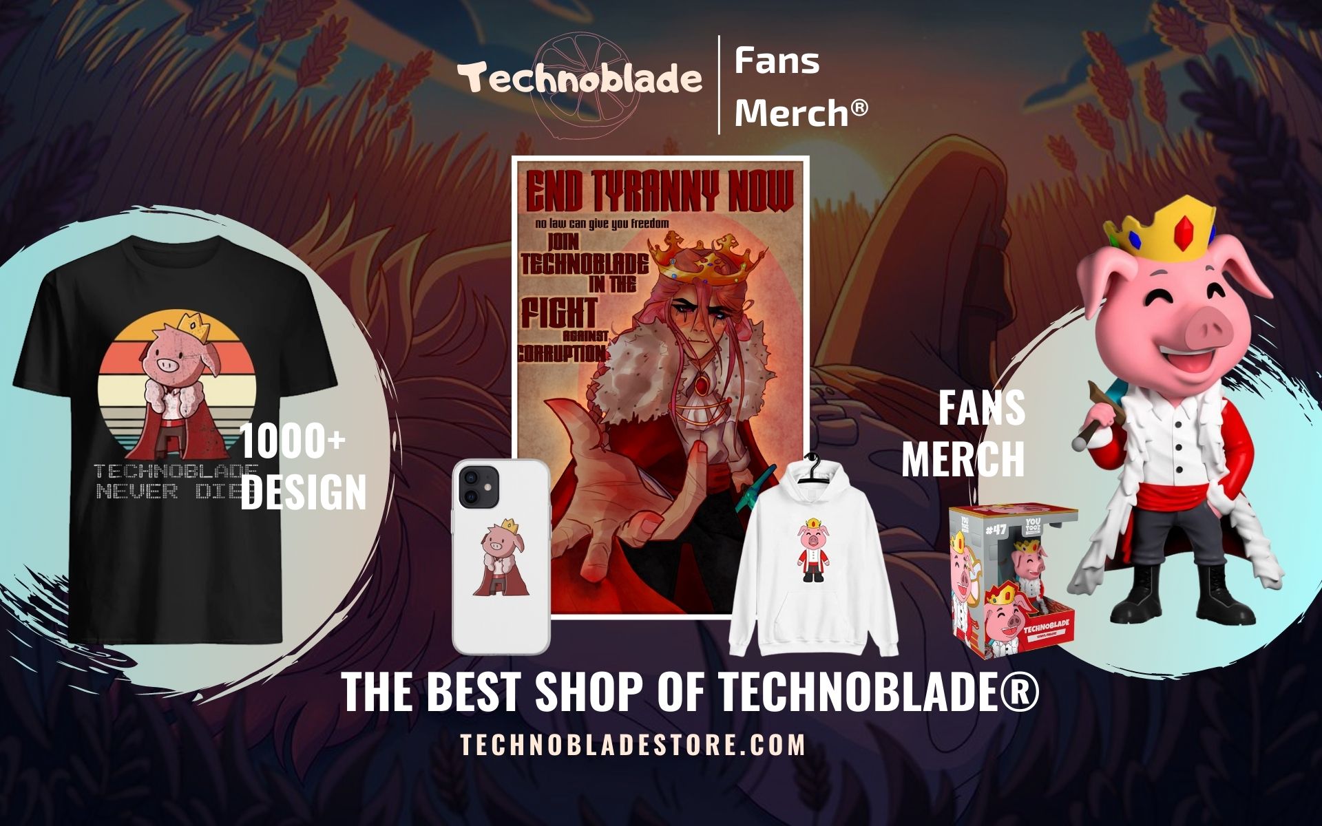 Technoblade Merch Techno Blade Logo Poster for Sale by SamibShop