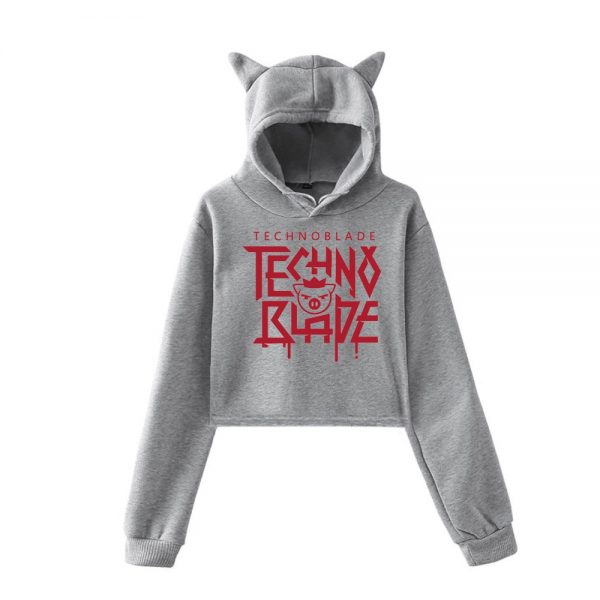 New Technoblade Merch TECHNOBLADE Agro Hoodie Cat Ear New Designs Cool Print Wonder Crop Tops Short 2 - Technoblade Store