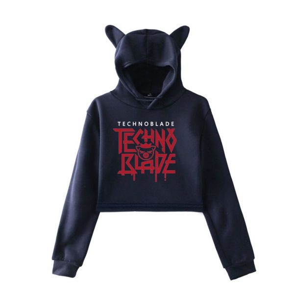 New Technoblade Merch TECHNOBLADE Agro Hoodie Cat Ear New Designs Cool Print Wonder Crop Tops Short 3 - Technoblade Store