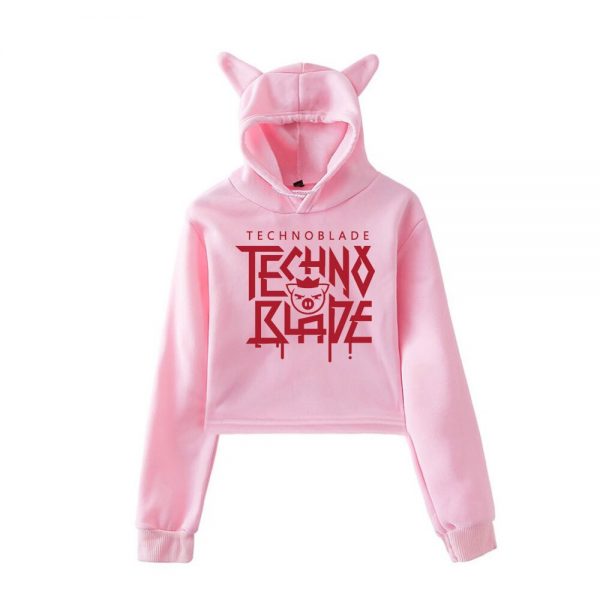 New Technoblade Merch TECHNOBLADE Agro Hoodie Cat Ear New Designs Cool Print Wonder Crop Tops Short 4 - Technoblade Store