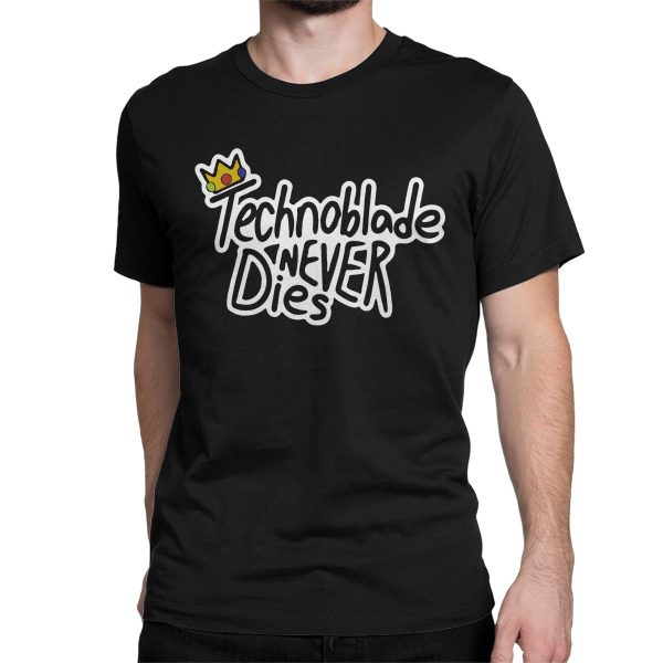 Novelty Technoblade Never Dies Dreamteam T Shirts for Men Crewneck Cotton T Shirt Pig Short Sleeve - Technoblade Store