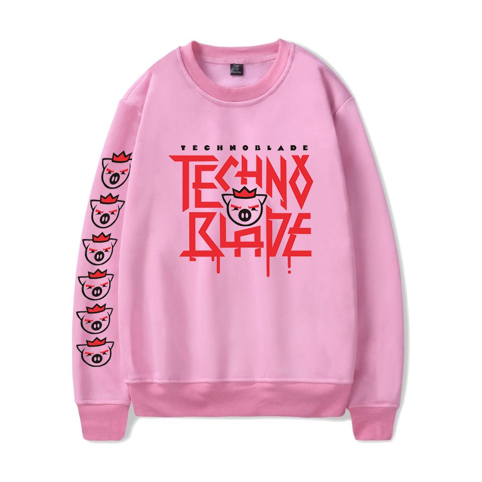 Technoblade Merch 2D Print O-Neck Sweatshirt Harajuku Round Collar
